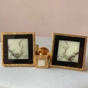 Gold and Black Square Cuff Links